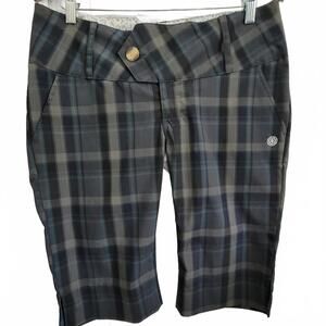 Element Style J2398cap Gray Green Plaid Bermuda Style Golf Short Low Rise Wide W